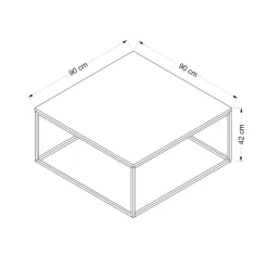 Table basse blanche carrée - style minimaliste JENA