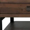 Table basse bois brun recyclé double plateau 2 tiroirs SAMOA