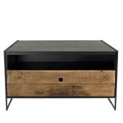 Table basse bois recyclé et métal 1 tiroir CRACOVIE