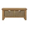Table basse campagne chic avec 2 paniers de rangement VALMONT
