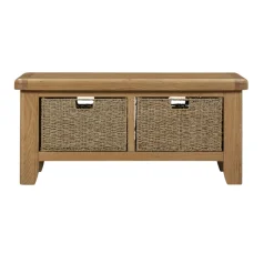 Table basse campagne chic avec 2 paniers de rangement VALMONT