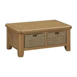 Table basse campagne chic avec 2 paniers de rangement VALMONT