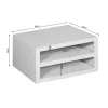 Table basse carrée bois foncé avec rangement MONTARO
