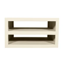 Table basse carrée bois sable avec rangement MONTARO