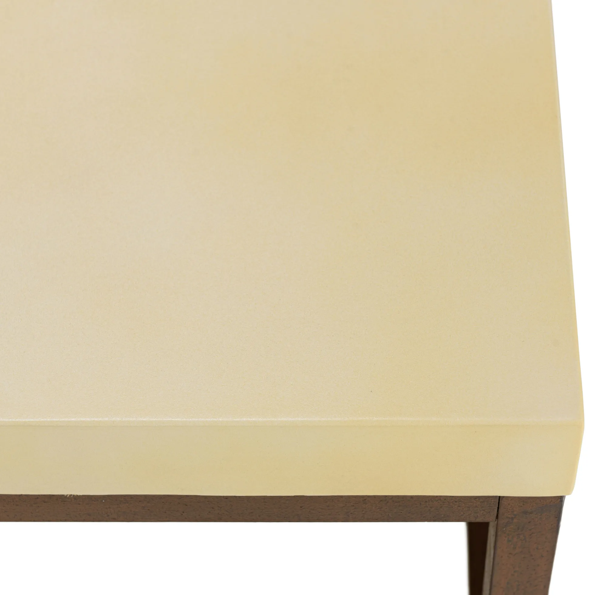 Table basse carrée 120 cm métal et béton beige BRASILIA