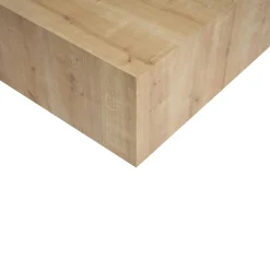 Table basse carrée effet bois clair roulettes invisibles MARFA