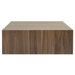 Table basse carrée effet noyer roulettes invisibles MARFA