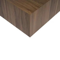 Table basse carrée effet noyer roulettes invisibles MARFA