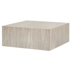 Table basse carrée effet travertin roulettes invisibles MARFA