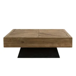 Table basse carrée en bois de pin recyclé DENVER
