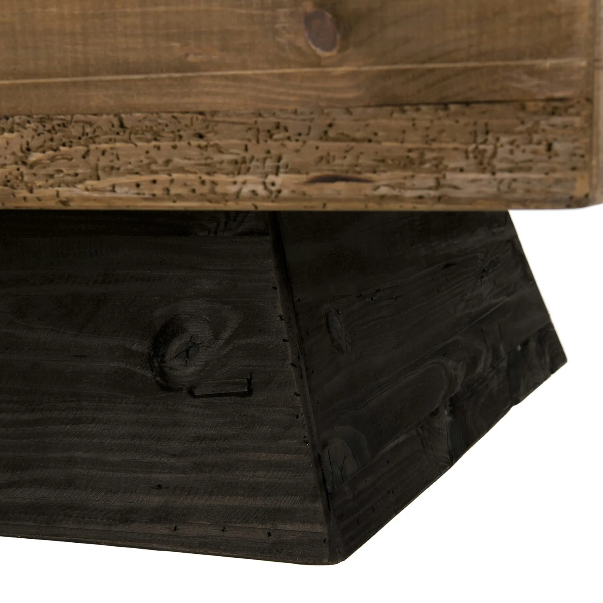 Table basse carrée en bois de pin recyclé DENVER