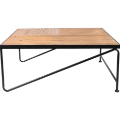 Table basse carrée en bois et métal ATELIER