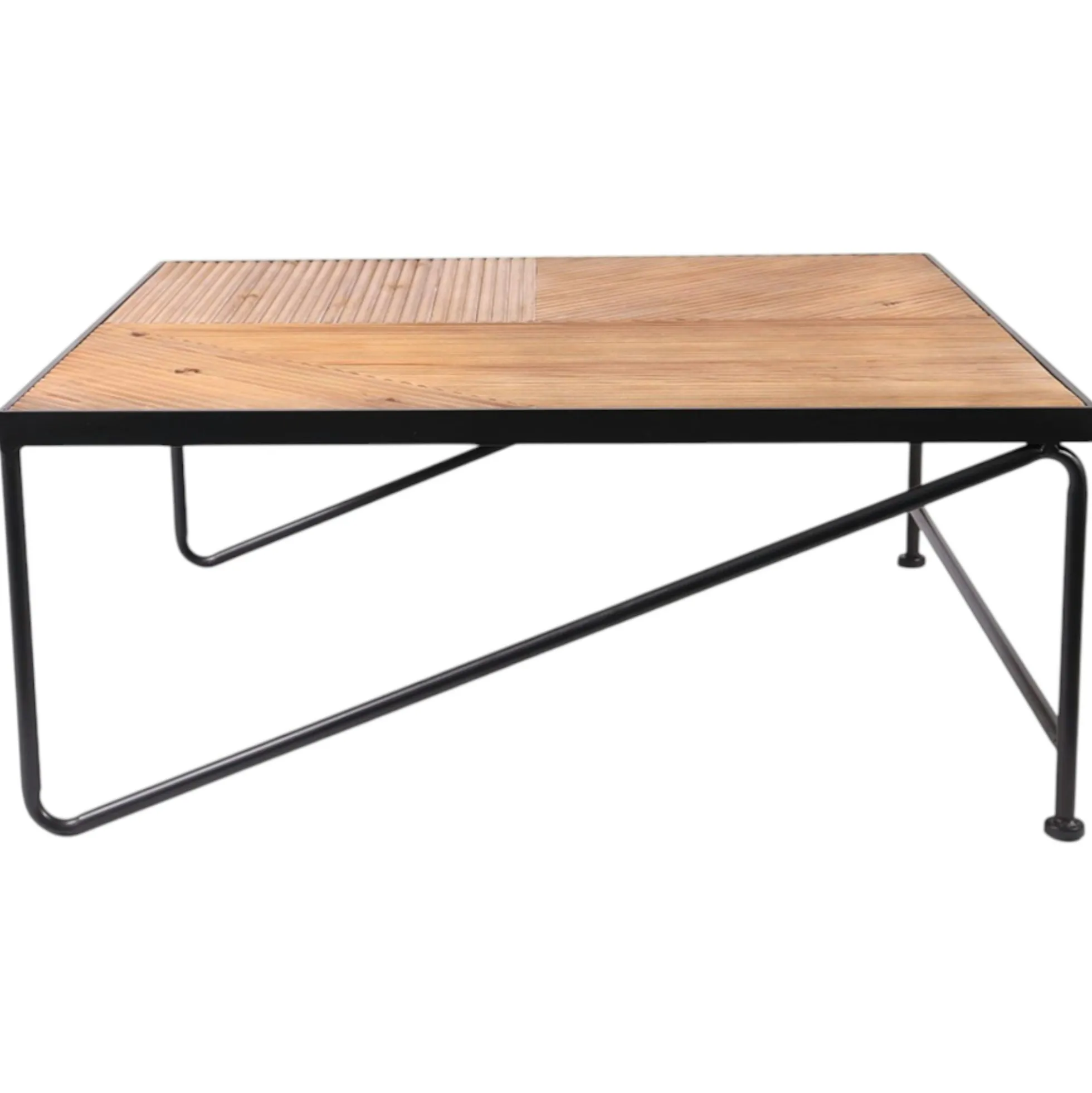 Table basse carrée en bois et métal ATELIER