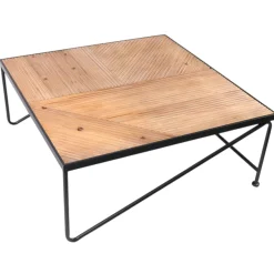 Table basse carrée en bois et métal ATELIER