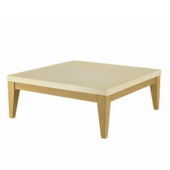 Table basse carrée en béton et chêne 80 cm BRASILIA