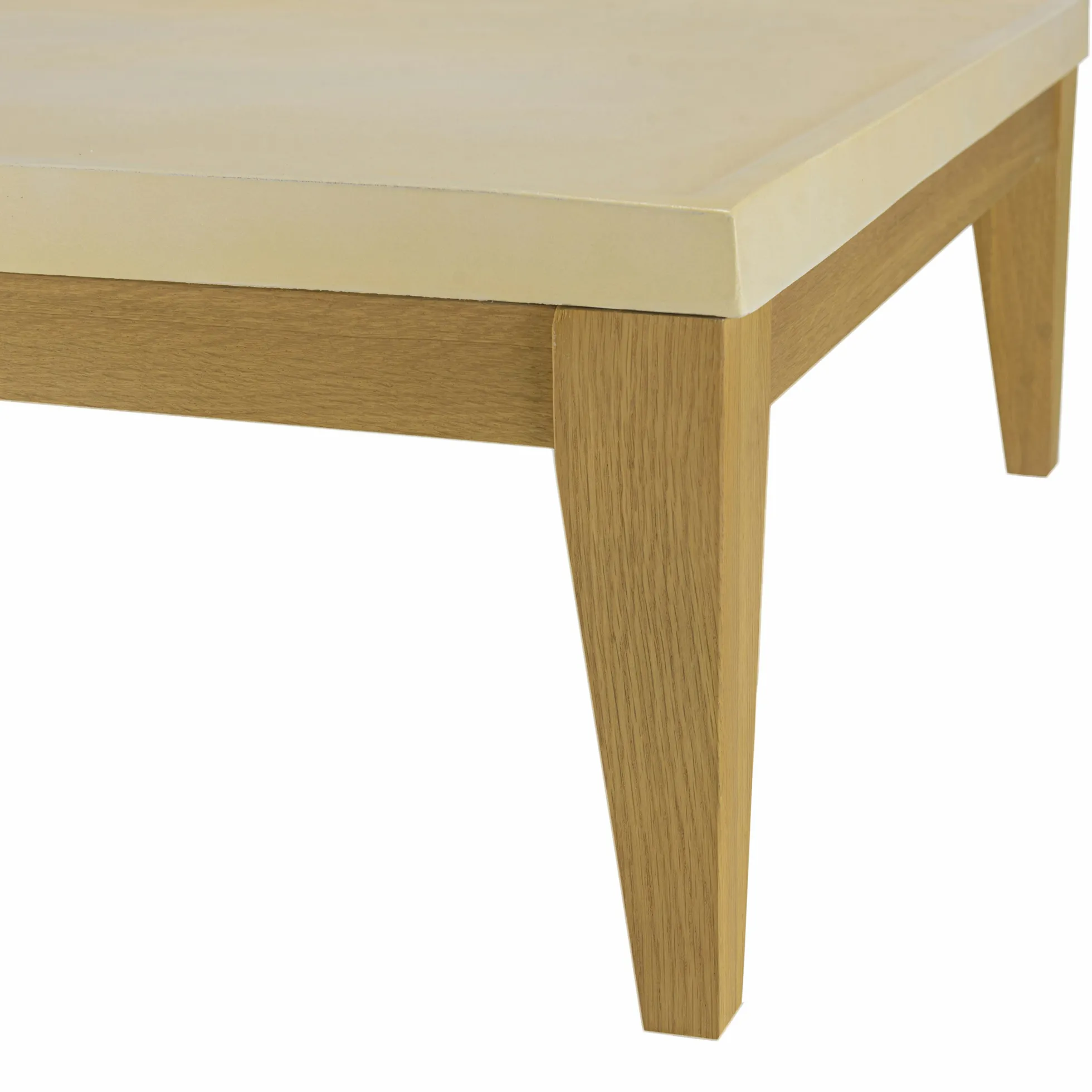 Table basse carrée en béton et chêne 80 cm BRASILIA