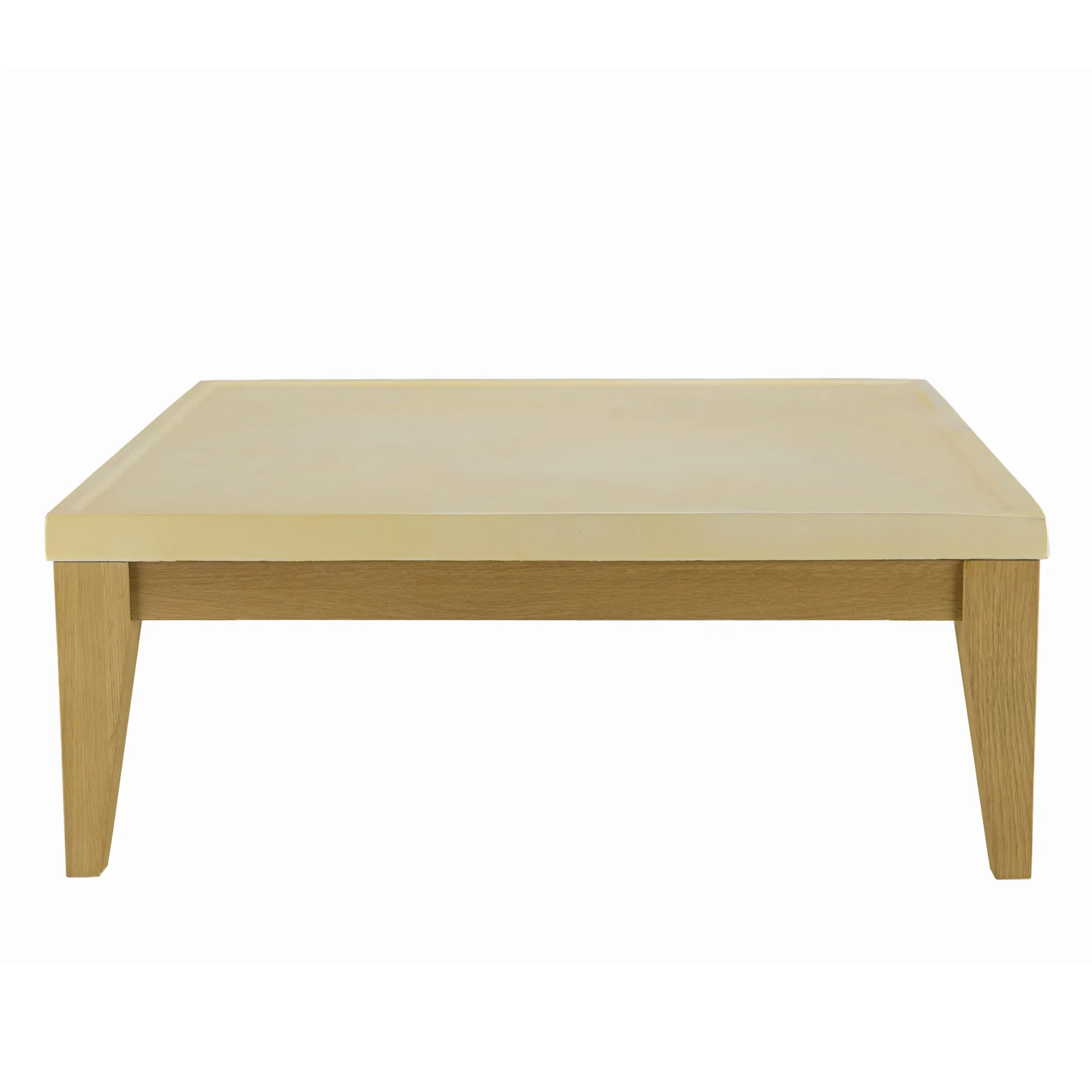 Table basse carrée en béton et chêne 80 cm BRASILIA