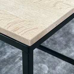 Table basse carrée en chêne massif blanc 100 X 100 PALERME
