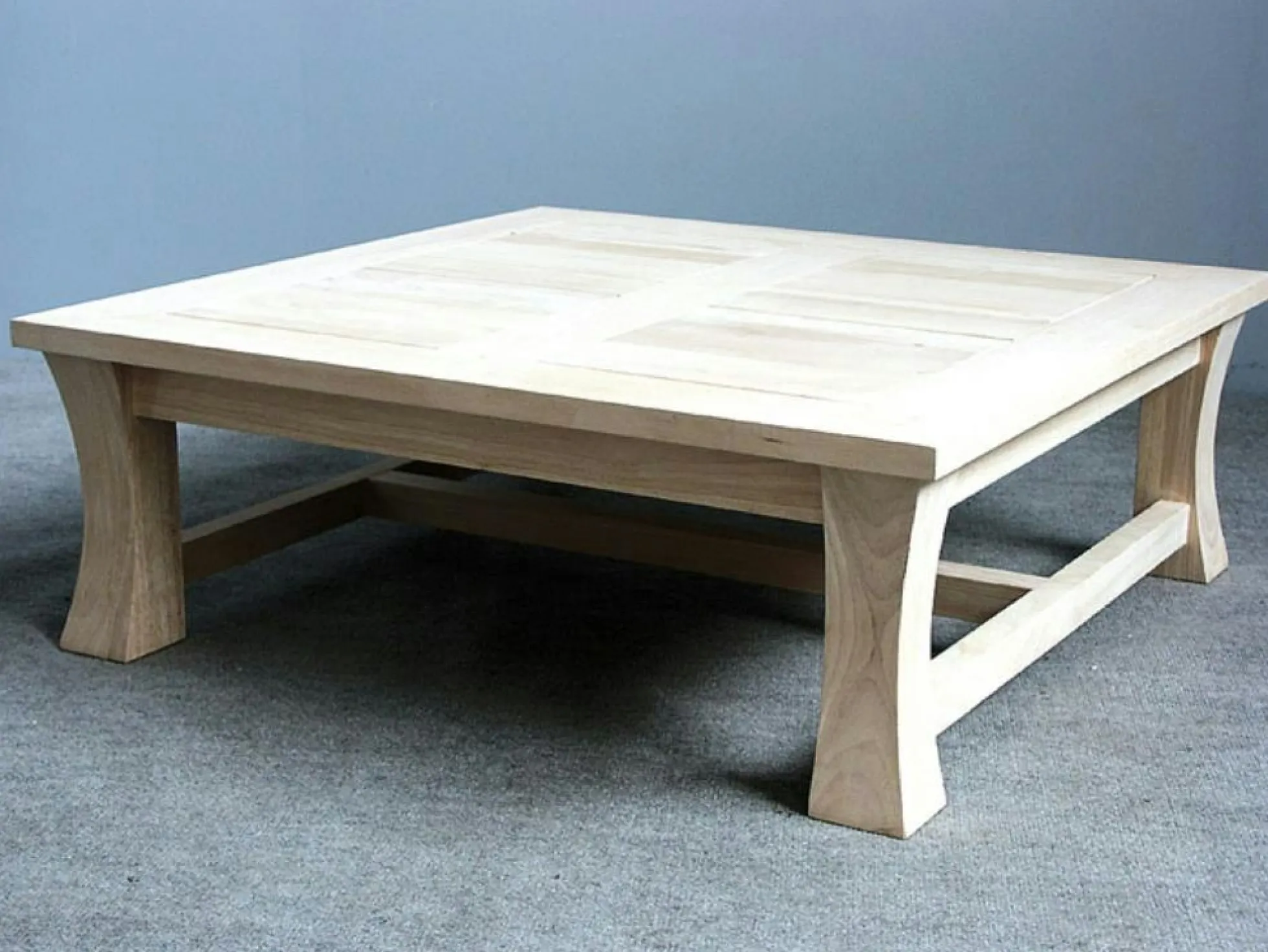 Table basse carrée hévéa 85cm MAORI