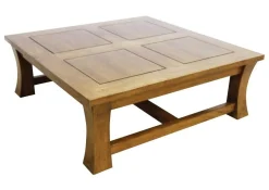Table basse carrée hévéa 85cm MAORI