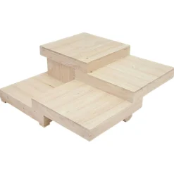 Table basse carrée hévéa destructurée OLGA