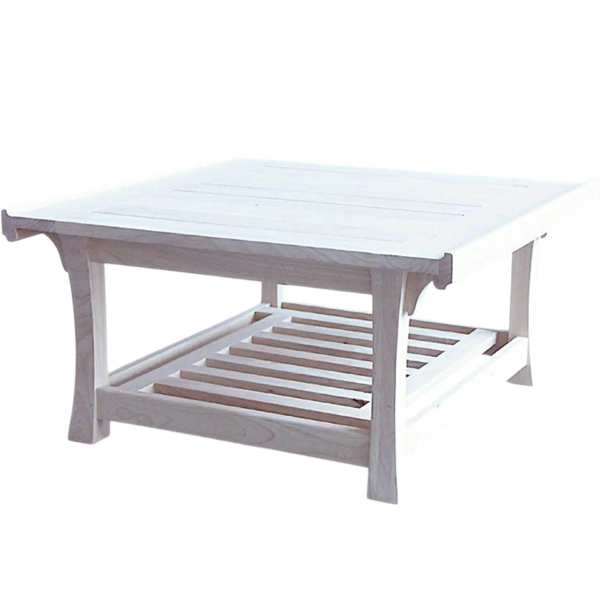 Table basse carrée hévéa 80x80x41cm MAORI