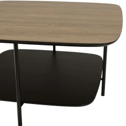 Table basse carrée 2 plateaux angles arrondis LANDAISE