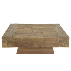 Table basse carrée poutre en teck massif MATT