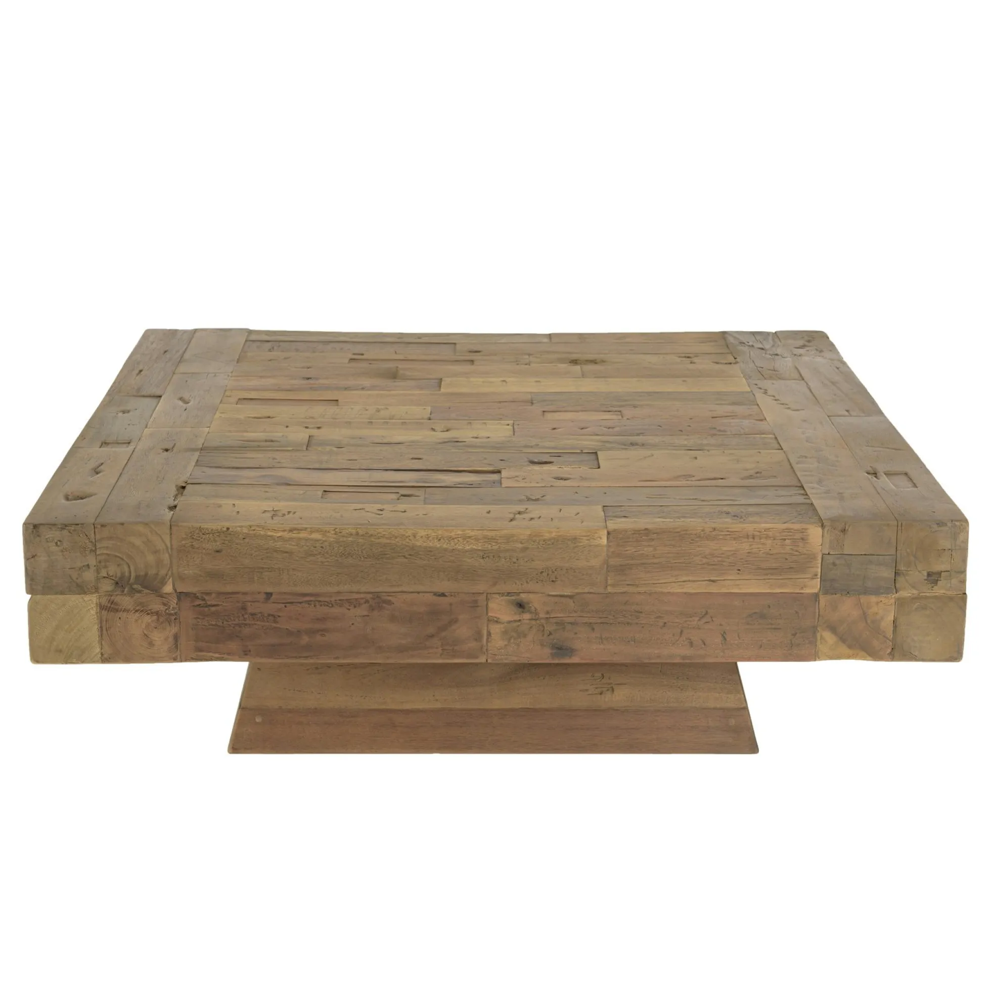 Table basse carrée poutre en teck massif MATT