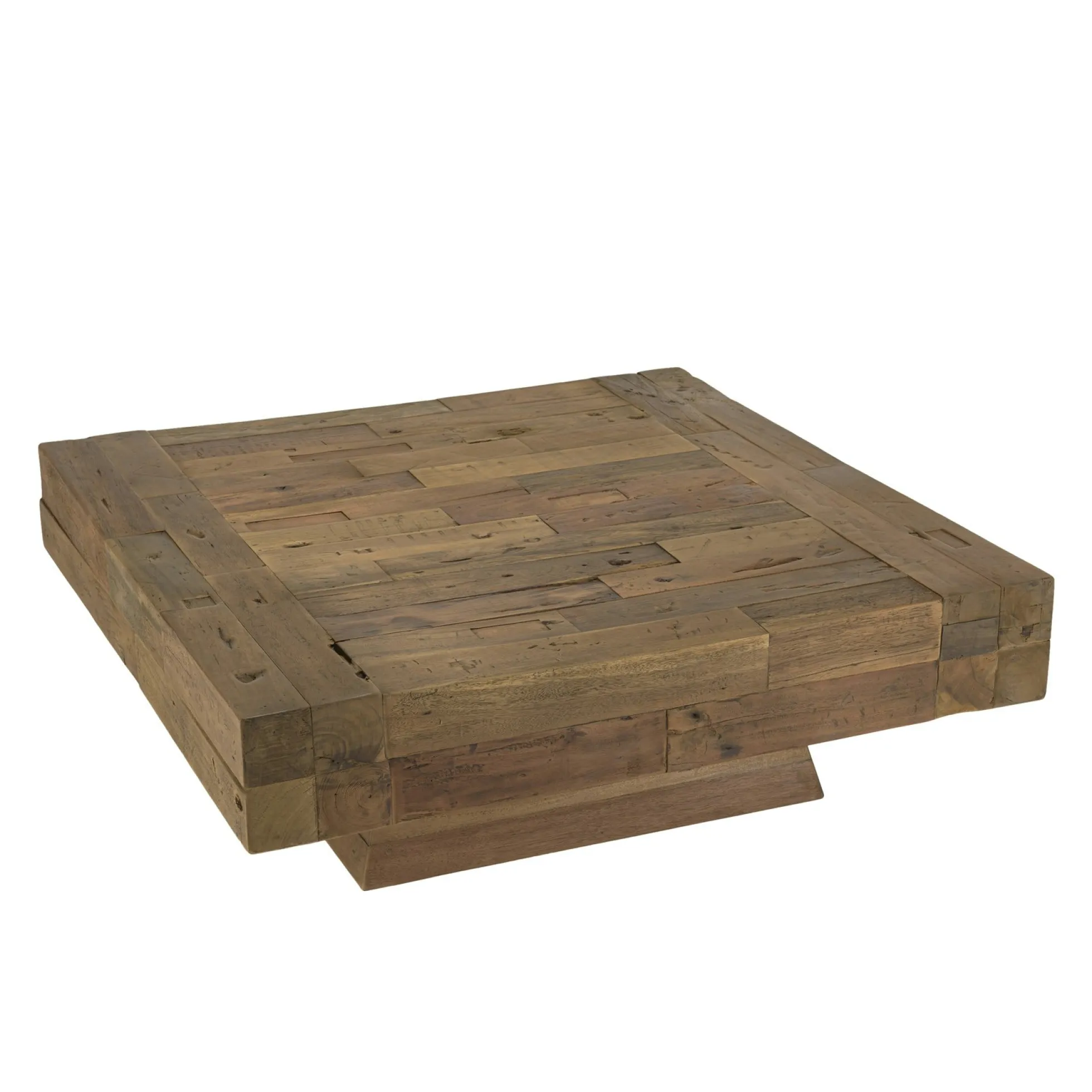 Table basse carrée poutre en teck massif MATT