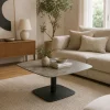 Table basse carrée relevable céramique effet métal LUGANO