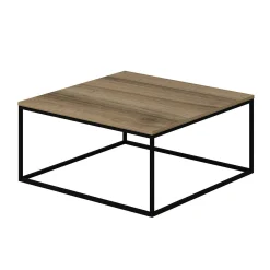 Table basse carrée style minimaliste effet noyer JENA
