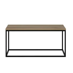 Table basse carrée style minimaliste effet noyer JENA