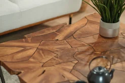 Table basse carrée teck massif recyclé D100 cm BALTIMORE