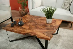 Table basse carrée teck massif recyclé D100 cm BALTIMORE