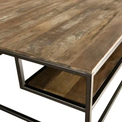 Table basse carrée teck recyclé tablettes SWING