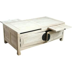Table basse chinoise rectangle hévéa 110x60cm MAORI