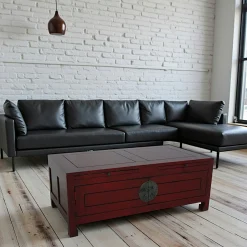Table basse chinoise rectangle hévéa 110x60cm MAORI