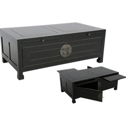 Table basse chinoise rectangle hévéa 110x60cm MAORI