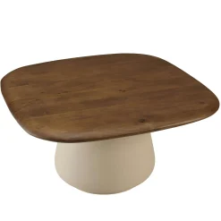 Table basse 70 cm en manguier pied ivoire TOSCA