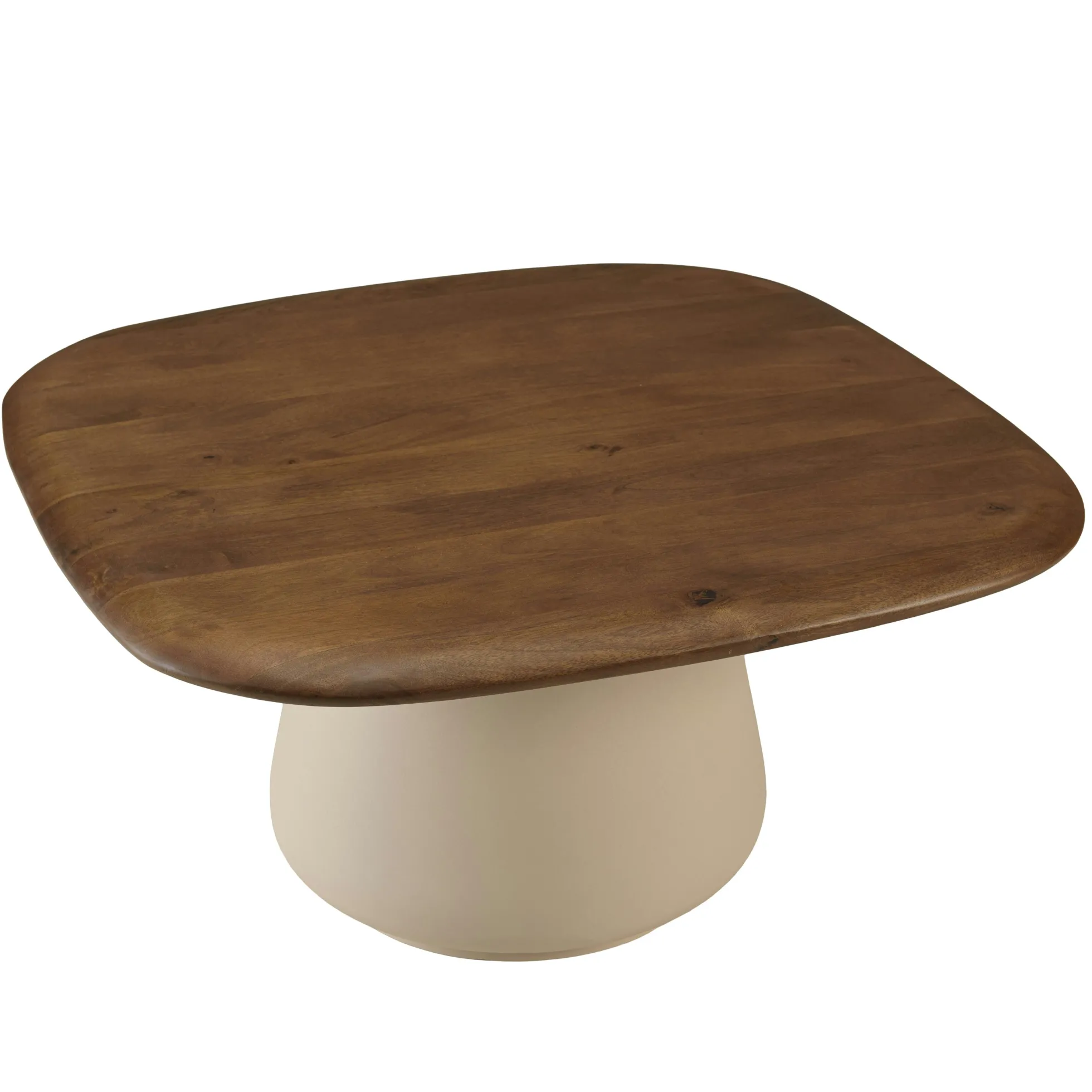 Table basse 70 cm en manguier pied ivoire TOSCA