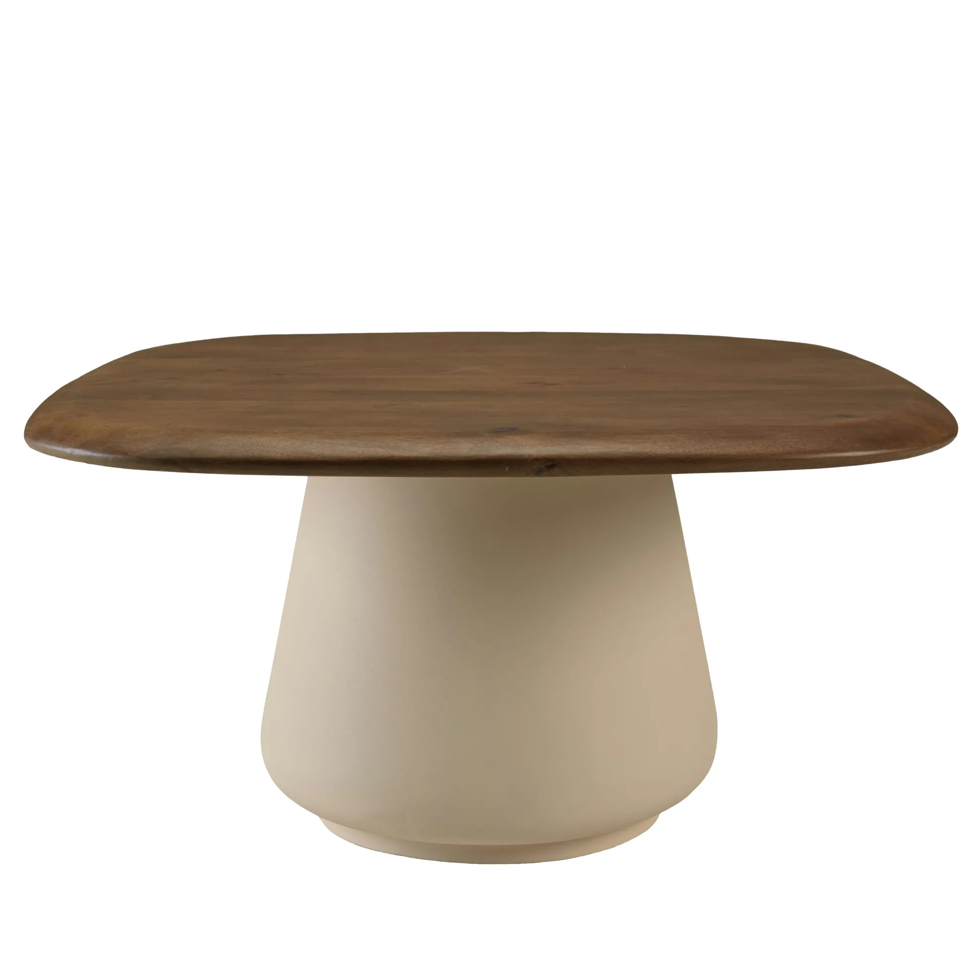 Table basse 70 cm en manguier pied ivoire TOSCA