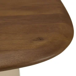 Table basse 70 cm en manguier pied ivoire TOSCA
