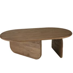 Table basse 140cm forme organique en bois de mindi ARCUS