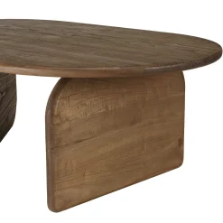 Table basse 140cm forme organique en bois de mindi ARCUS