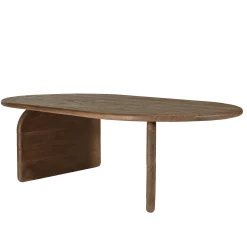 Table basse 140cm forme organique en bois de mindi ARCUS