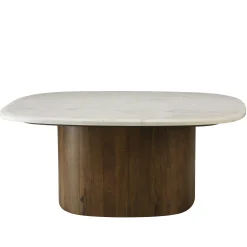Table basse 80 cm plateau marbre blanc de Banswara TOSCA