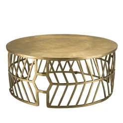 Table basse contemporaine dorée motif flèche ZALA
