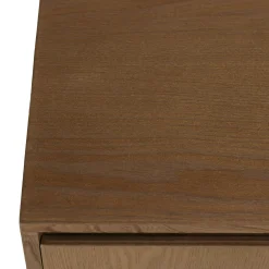 Table basse couleur naturelle 2 tiroirs motif arrondi 2 niches CORIA