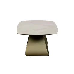 Table basse céramique brillante et pied graphique SYRA